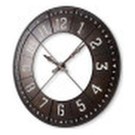 Mercana Newcastle 56.5 Giant Oversize industrial Wall Clock in Brown