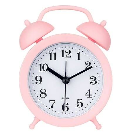 Mini Cute Vintage Retro Analog Twin Bell Alarm Clock for Kids,No Snooze,Battery Operated,Loud Bell for Heavy Sleepers