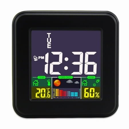 Newxiaaa Home Metal Table Clock, Smart Loud Alarm Clock Adults Round Silent Quality Clock Bedside Clock Dimmable, for Kids,Teens (Black)