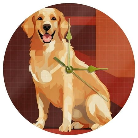 Pixel dog Round Acrylic 9.8 Inches Silent Non Ticking Battery Powered Wall Clocks for Kitchen Bedroom Living Room Office