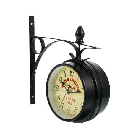 Retro Double-Sided Hanging Clock Living Room Wall Clock Home Wall Decoration