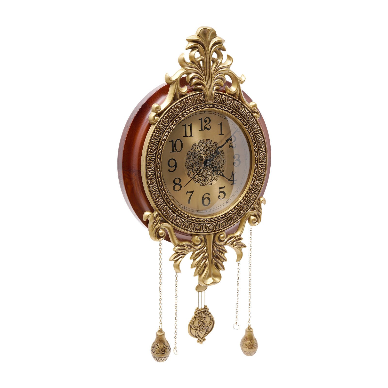 Retro Swinging Pendulum Wall Clock Vintage Wood Processing Wall Clock Wall Decor