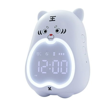 School Supplies LED Digital Alarm Clock Cute-Tiger Bedside Kids Digital Alarm Clock Table Wake Up Night Light Alarm Clocks for Kids