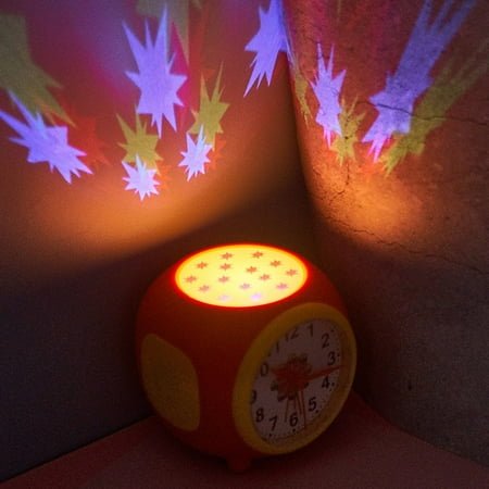 sentaili Starry Projection Silent Alarm Clock Colorful Music Natural Sound Clock