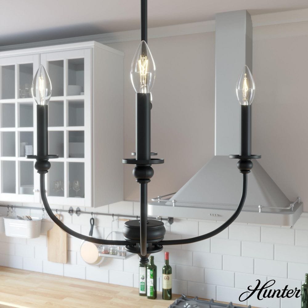 Southcrest 4-Light Matte Black Candlestick Chandelier