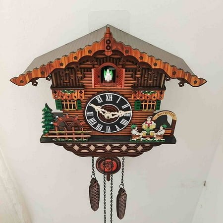 Specollect Traditional Wall Cuckoo Clocks Black Forest Wooden Cuckoo Clock. Black Forest Hand-Carved Cuckoo Clock. Bright Cuckoo Bird Sounds On The Hour and Chime,Excellent Gift.Quartz Clock
