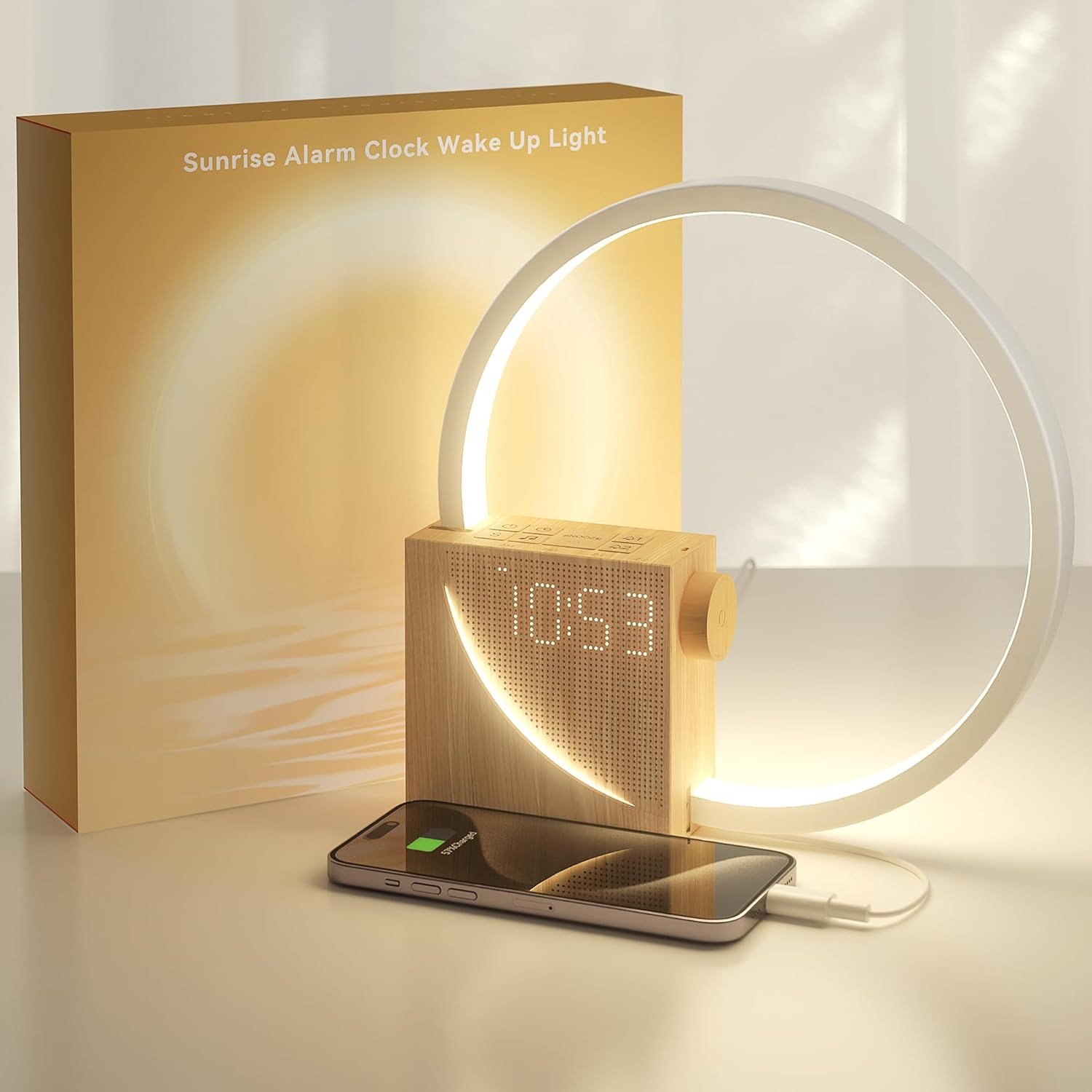 Sunrise Alarm Clock Sound Machine Nightlight, Gradual Wake up Light, Digital Dim