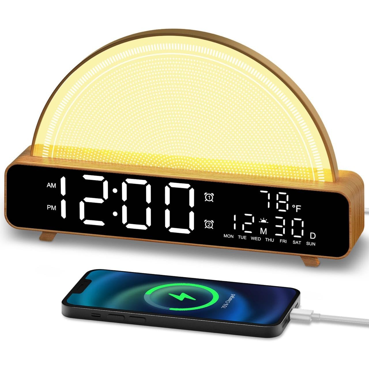 Sunrise Alarm Clock Wake Up Light with Sunrise Simulation White Noise Machine...