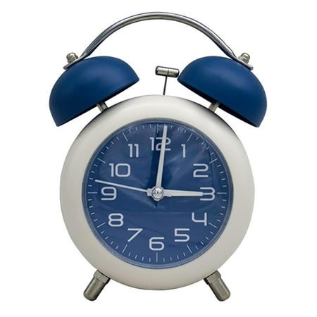 taicans Twin Bell Loud Alarm Analog Alarm Clock,Retro Twin Bell Alarm Clock,Silent Non Ticking Small Clock with Night Light,Old Fashioned,for Heavy Sleeper,Bedroom,Bedside,Desk-Blue
