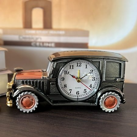 Vintage Car-Inspired Wall Clock | Unique Garage Decor | Silent Timepiece for Living Room, Office, Man Cave