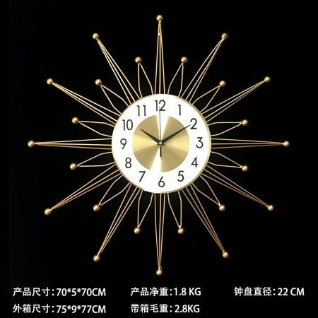 Wall-Mounted Clock Creative Iron Wall Clock Fashion Simple Bedroom Living Room Home Hot Sale Clock Living Room Light Luxury Pocket Watch