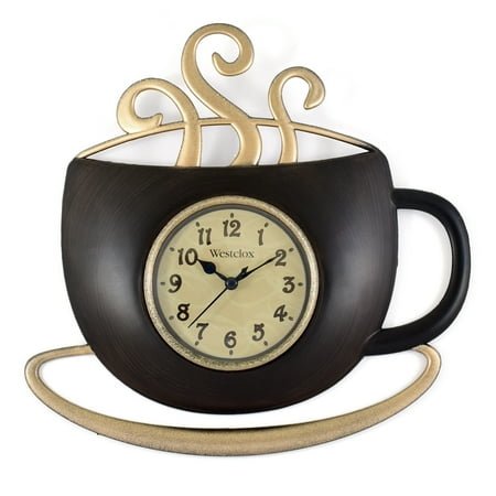 Westclox 12.5 Quartz Coffee Cup Shape Indoor Wall Clock, Easy To Read