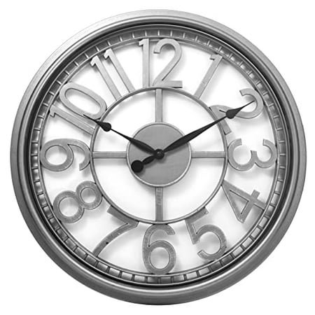 Westclox 20-Inch See-Through Wall Clock with Silver Case