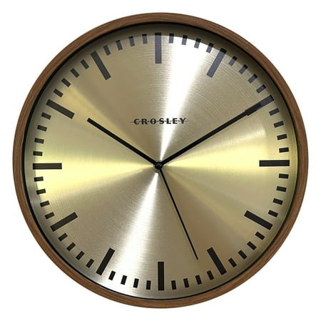 Westclox Elegant 14 Chestnut Woodgrain Wall Clock with Gold Dial – Classic Home Décor
