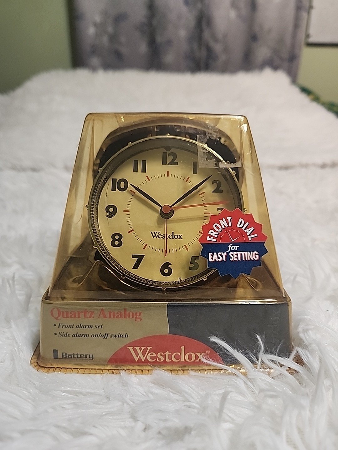 Westclox Vintage Alarm Clock Travel Alarm Clock New Old Stock Brown Axis 47378