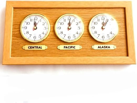 Wooden Look Personalized Clock with 3 Labels. Custom Time Zone. 3 Clock. Wall Multi Zone Clock. City Sticker Wall Clock. Custom Cities time