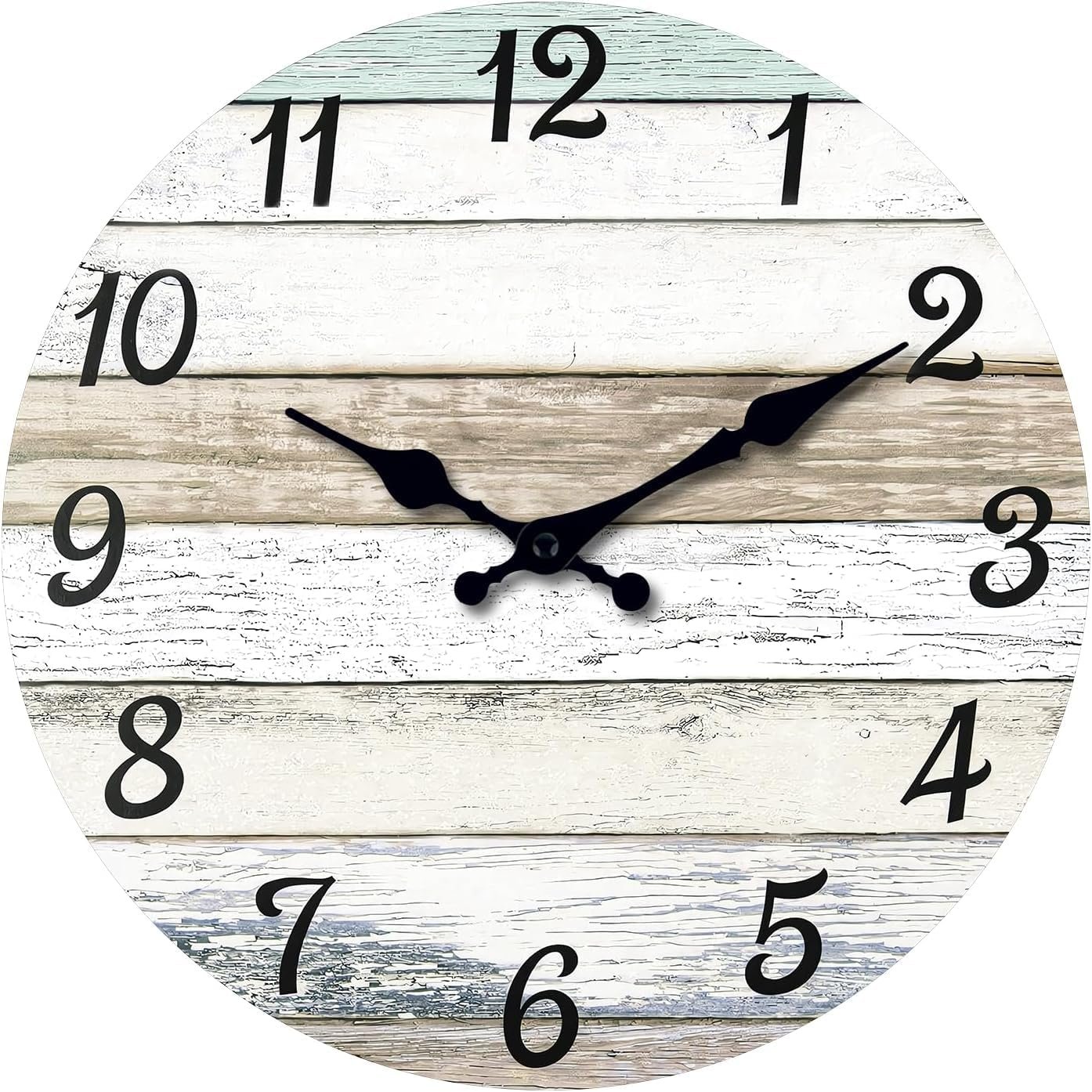 XNM Wood Large Wall Clocks Battery Operated Coastal 20 Inch Clocks for Living Room Farmhouse Rustic Wall Clock Silent (MDF No Solid Wood)