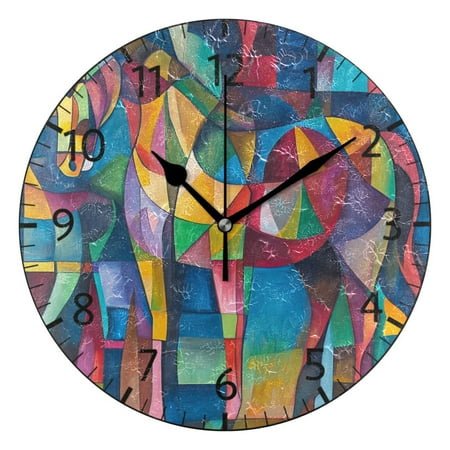 YAZAOO Decorative Wall Clock Size：25cm Prismatic Stallion Design Pattern Clock