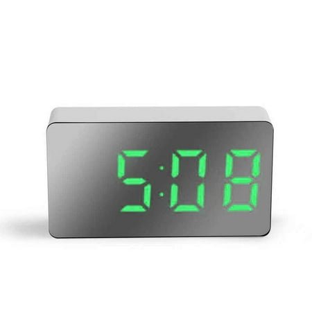 ZIRYXQ Small Mini Digital Alarm Clock for Travel with LED Time or Temperature Display Snooze, Adjustable Brightness Simple Operation 12/24Hr G7P7