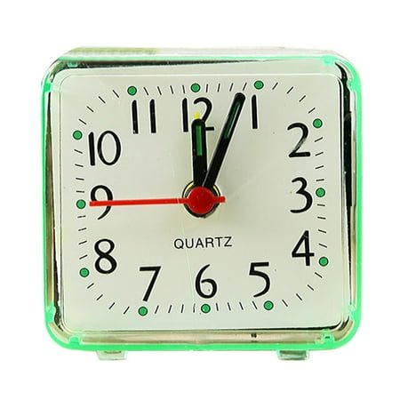 1/2/4Pcs Square Alarm Clock Mute Analog Ticking Battery, Small Bed Compact Travel Bedside Alarm Cute Portable Clock for Kids Bedroom Decoration Practical and Fashion Gift