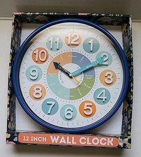 12 Inch Learning Wall Clock - Dino Tier Table For Kids