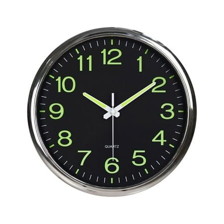 12 Inch Luminous Silent Non Ticking Night Glow In The Dark Quartz Wall Clock Convenient And Practical Portable