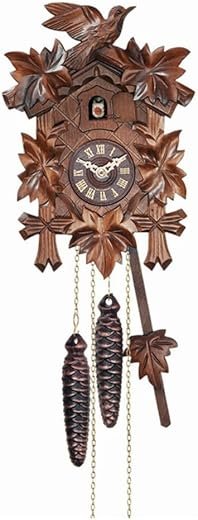 12 Melody Quartz Cuckoo Clock with Five Leaves and Bird