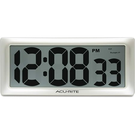 13.5” Large Digital Indoor Wall Clock with Intelli-Time Technology (75173M)