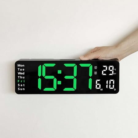 13 Inch Large Digital Clock with Automatic Smart Clock, Never Needs Setting, Great for Seniors, Kids, for Bedroom, Office, Living Room