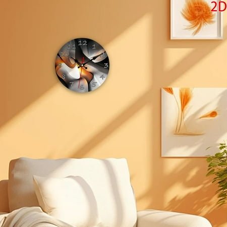 1PC ‘Phantom Scroll’ 20cm Quartz Wall Clock, AA Battery Powered (Batteries Not Included), Quiet, Home & Bedroom, Bar, Office