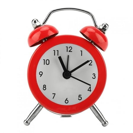 3-Inch Portable Mini Metal Digital Alarm Clock, Fashionable Red Design, Ideal for Students, Battery Operated