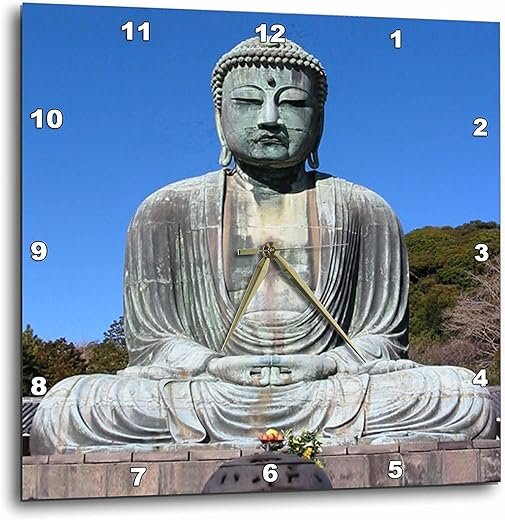 3drose Buddha Wall Clock, 10 by 10-Inch