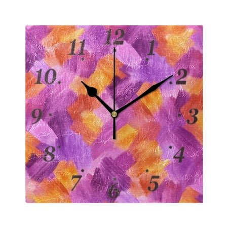 7.78in Artistic Abstract Patterns Square Wall and Table Clock Dual Use Vintage Design in Black or Gold