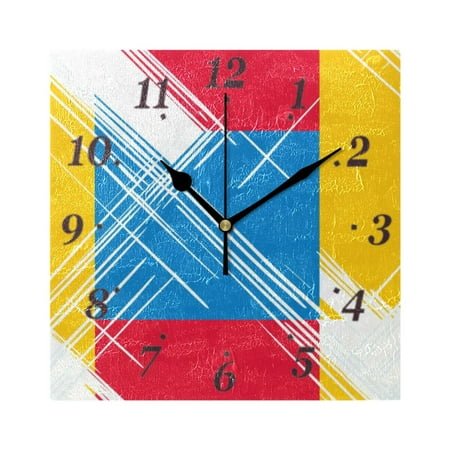 7.78in Artistic Geometric Patterns Square Wall and Table Clock Dual Use Vintage Design in Black or Gold