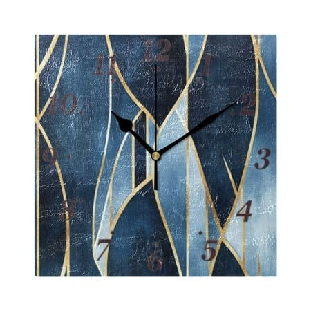 7.78in Artistic Minimalist Design Square Wall and Table Clock Dual Use Vintage Design in Black or Gold
