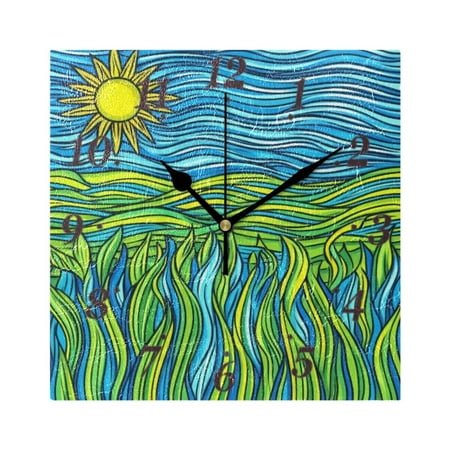 7.78in Artistic Oil Painting Pattern Square Wall and Table Clock Dual Use Vintage Design in Black or Gold