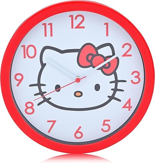Accutime Hello Kitty Face Red Colorway Wall Clock, HK3057
