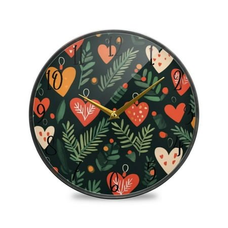Acrylic Circular Clock 9.5x9.5 Inch Circular Clock Decorative Clock Creative Clock Dual-Purpose Clock Wall Clock Clock Decorate Your Space Christmas Love Picture