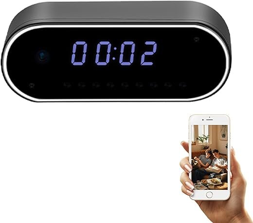 Alarm Clock Camera, HD 1080P Hidden Cam Clock with Motion Detection, Surveillance Camera for Home Indoor Security WiFi Nanny Clock Cam, Baby Monitor, Pet Cam