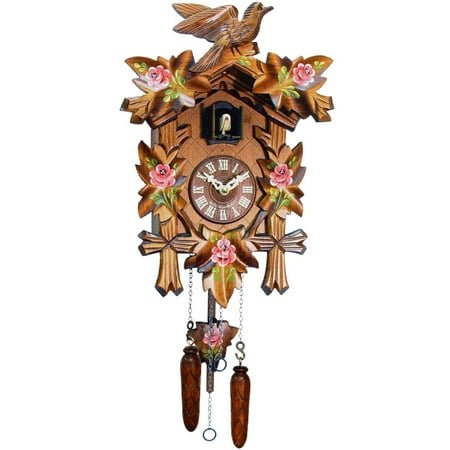 Alexander Taron 14 Engstler Battery-Operated Floral Cuckoo Wall Clock