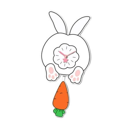 Almencla Pendulum Wall Clock Animal Wall Ornament for Indoor Kids Room Kitchen C