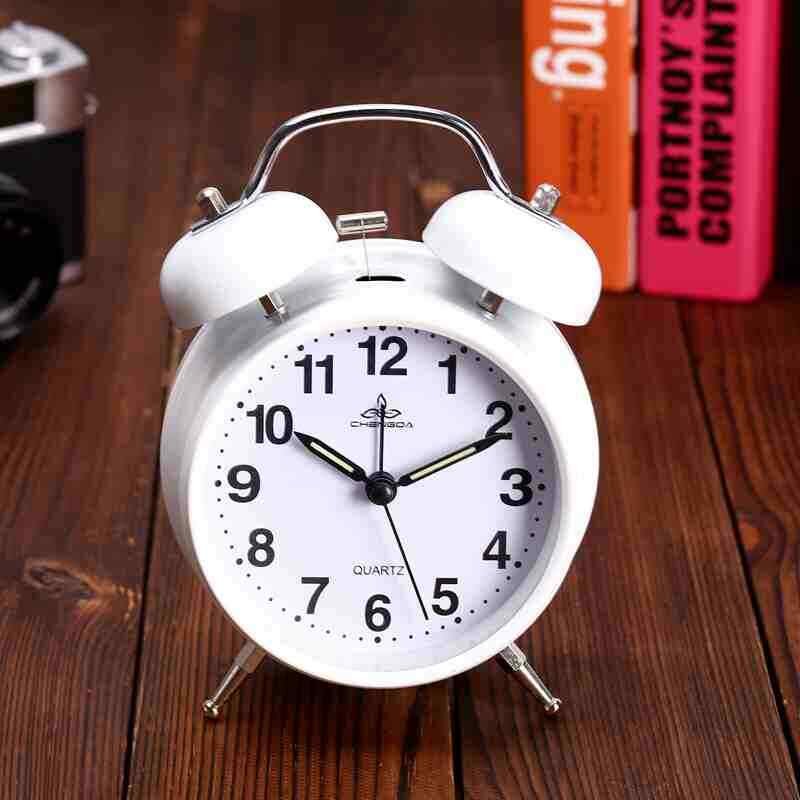 Analog Twin Bell Alarm Clock Vintage Retro Classic Bedroom Backlight Loud Wake