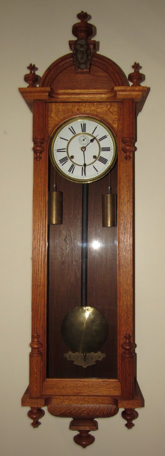 Antique Ansonia "Capitol" Weights Driven Regulator Wall Clock 8-Day Timepiece