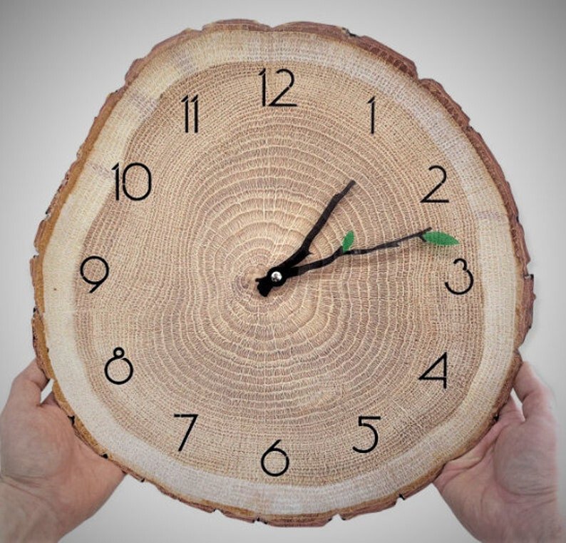 Antique New Design Natural Solid Wood Wall Clock, Decor, Wooden Handmade Gift