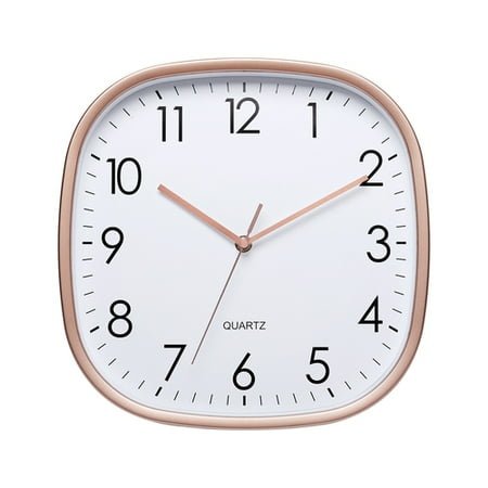 AQRS Wall Clock Square Shape Silent Non-Ticking Quartz Movement High Accuracy Clear Print Legible Battery Operated Wall Hanging Decorative Dedroom Living Room Modern Clock