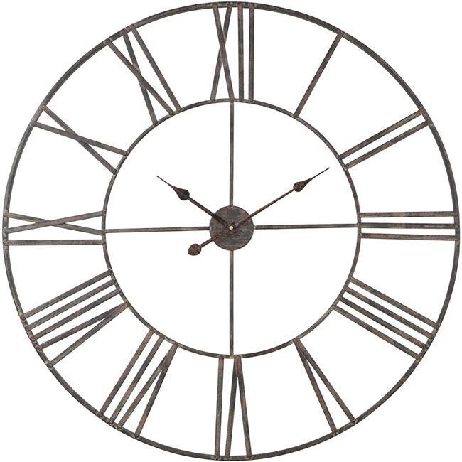 Aspire 9991 36 in. Solange Round Metal Wall Clock Light Gray