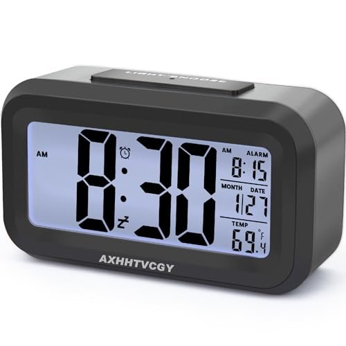 AXHHTVCGY Alarm Clock，Alarm Clocks for Bedrooms，Small Wall Clock，Large Display Digital Calendar Alarm Clock Suitable for Elderly and Children, Bedroom, Office, Living Room, Desk