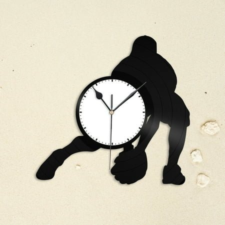 Baseball Catcher Vinyl Wall Clock Sports Lovers Gift Home Room Office Decoration Vintage Design Office Bar Room Home Decor
