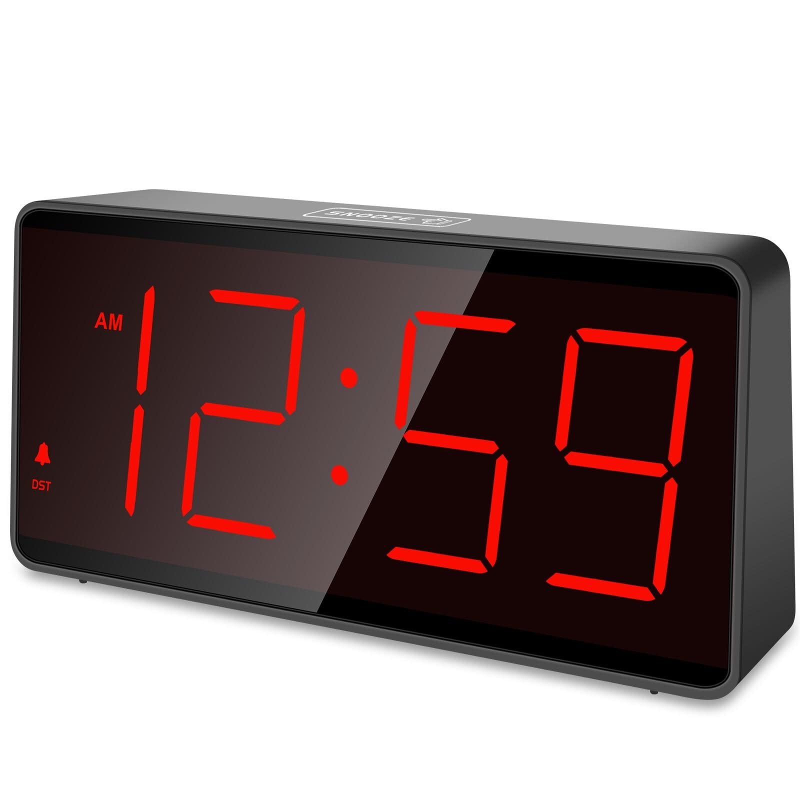 Battery Operated Digital Clock Red Digits Large Big Numbers 4 Dimmers Loud Alarm