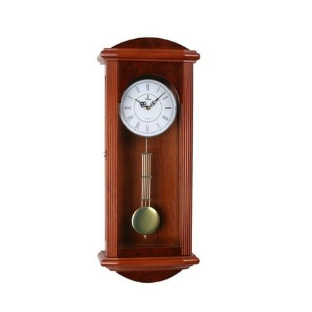 Beautiful Quartz Wood Pendulum Wall Clock with Glass Front